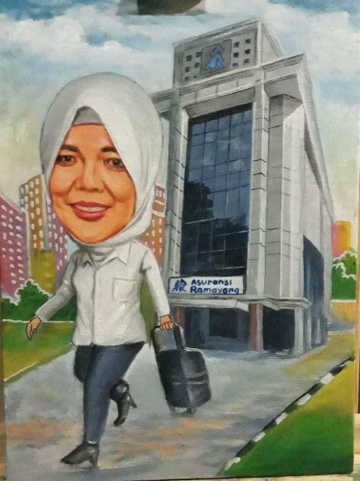 Lukisan karikatur wajah jambi