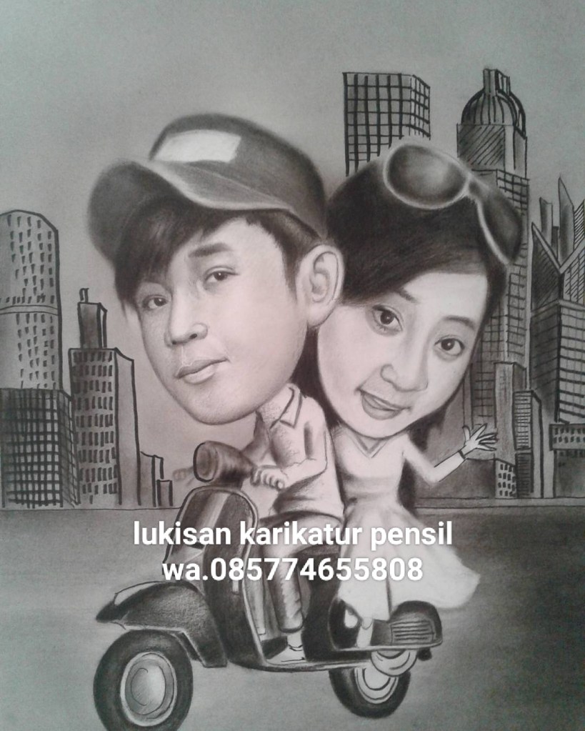 Lukisan karikatur wajah pensil