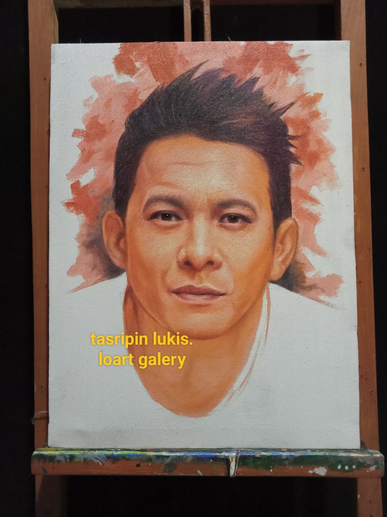 Lukisan wajah ariel noah,lukisan wajah kanvas berwarnq